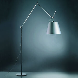  Artemide TOLOMEO  Mega Terra  HALO/LED lampa podłogowa kolor aluminium + abażur kolor szary satynowy wielkości 