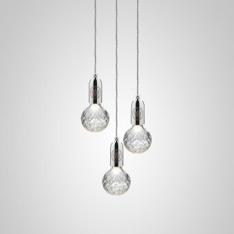 Lee Broom Crystal Bulb Chandelier Brushed Brass - Polished Chrom lampa wisząca  wielkości