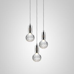 Lee Broom Crystal Bulb Chandelier Brushed Brass - Polished Chrom lampa wisząca  wielkości