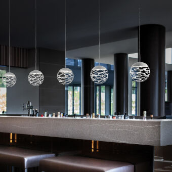 LODES  KELLY  Cluster 5 Spheres LED  Suspension + Long LIght Track lampa wisząca kolory kompozycja