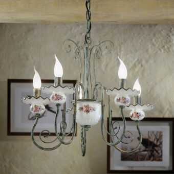 Ferroluce Sanremo Art. C410 / 5 LA lampa wisząca -żyrandol