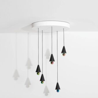 Petit Friture Cherry Pendant  System Round Plate / XS 5 pc lampa wisząca kolory