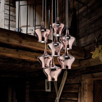LODES  Nostalgia Glass LED  Medium  Sospension + Cluster 7 Lights Round Canopy lampa wisząca