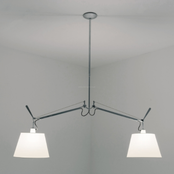 Artemide TOLOMEO Basculante Sospensione  2 Arms   + 2 x abażur kolor pergaminowy kremowy wielkości 